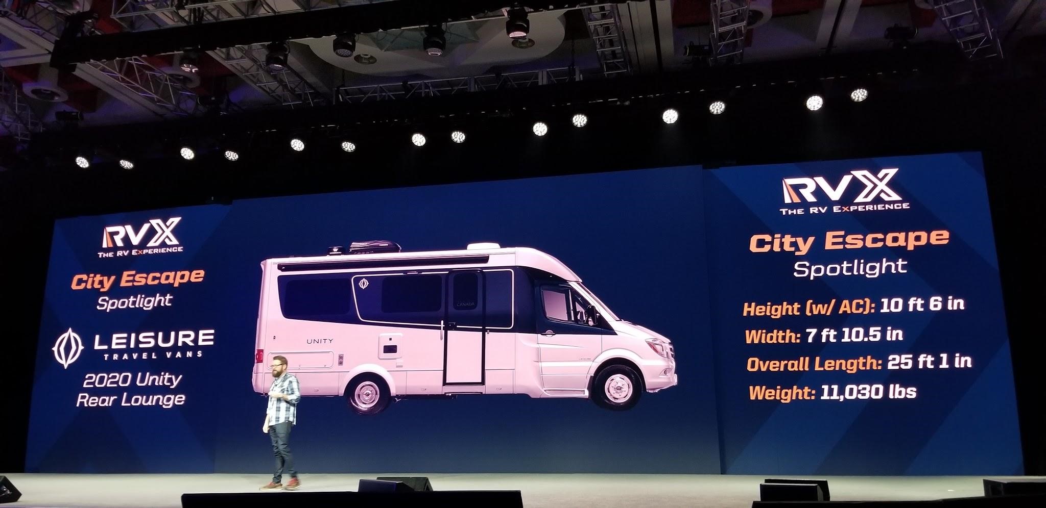 RVX 2019: City Escape Spotlight: Leisure Travel Vans 2020 Unity Rear Lounge