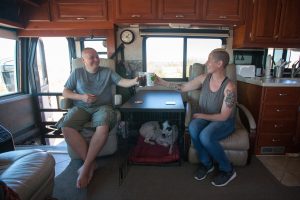 Dining at RV Pet Crate