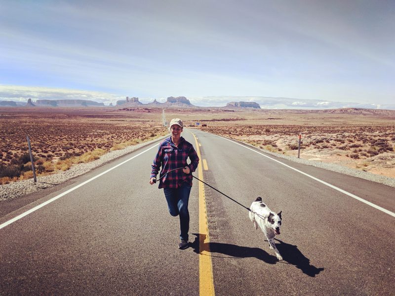Forrest Gump Point in Utah with dogs