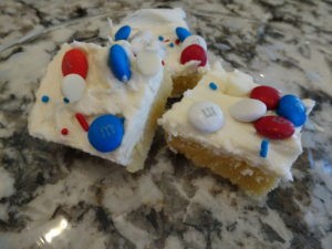 Firecracker bars with sugar cookie base