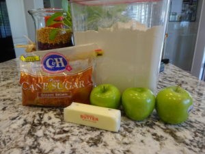 The ingredients for this RV friendly apple crisp
