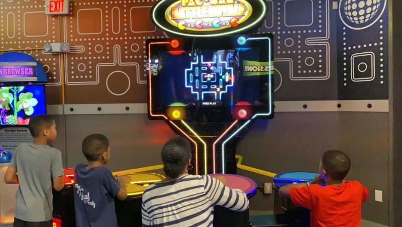 Pac Man game at Wonderworks in Pigeon Forge