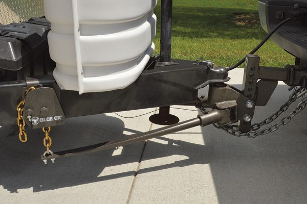The SwayPro Weight Distributing Hitch, from Blue Ox, is a sway-prevention system that can be used with a variety of towing vehicles.