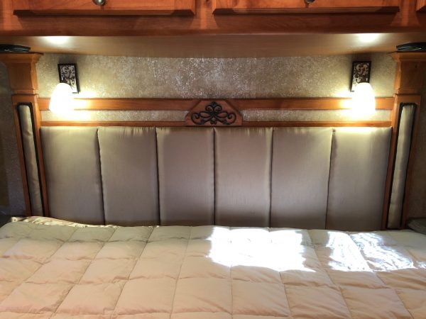 The finished result of our RV Headboard replacement
