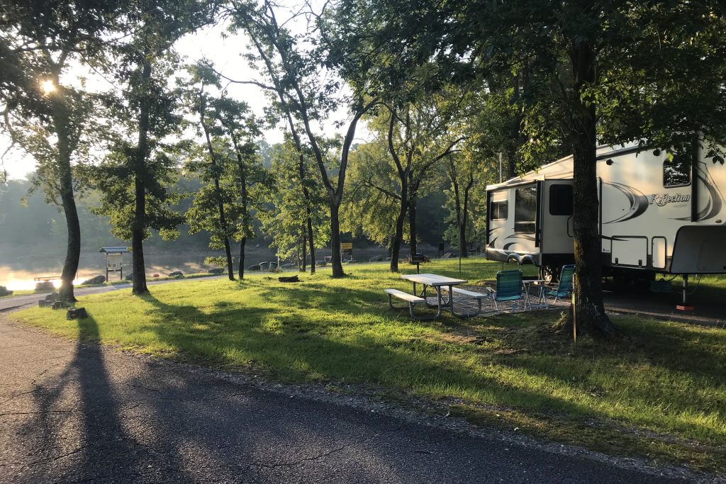 Fifth wheel at Corps of Engineers campground