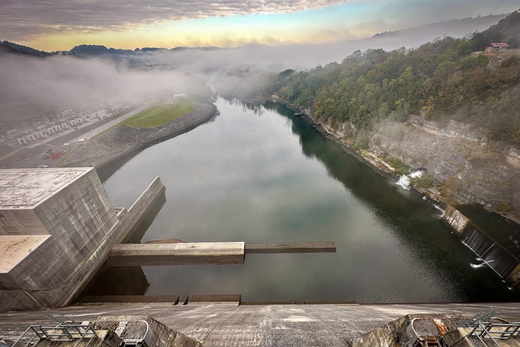Atop Center Hill Dam at Long Branch, Tennessee