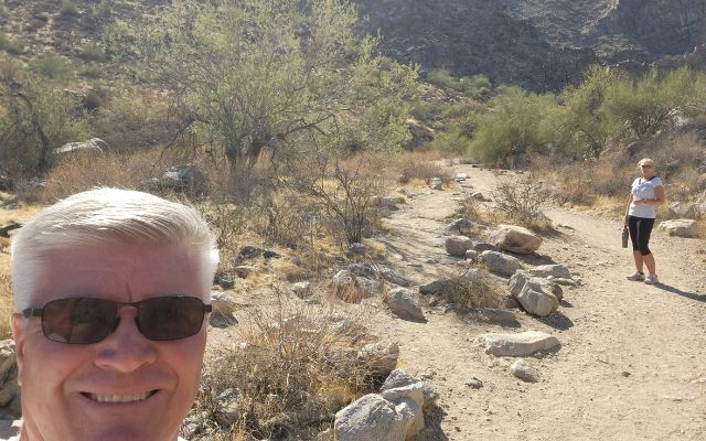 Scenic Sonoran Desert landscape along hiking trails at White Tank Mountain Regional Park